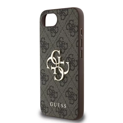 Guess PU 4G Metal Logo tok Apple iPhone 16e/17e készülékhez – Barna