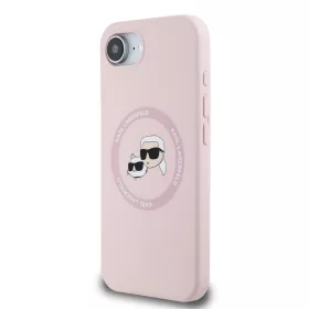   Karl Lagerfeld Liquid Silicone K&CH Heads MagSafe tok Apple iPhone 16e / 17e készülékhez – Rózsaszín