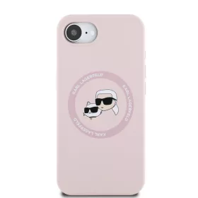   Karl Lagerfeld Liquid Silicone K&CH Heads MagSafe tok Apple iPhone 16e / 17e készülékhez – Rózsaszín