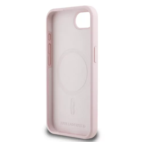 Karl Lagerfeld Liquid Silicone K&CH Heads MagSafe tok Apple iPhone 16e / 17e készülékhez – Rózsaszín