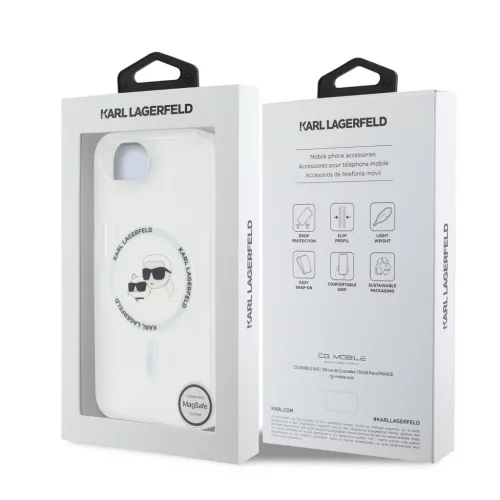 Karl Lagerfeld IML K&CH Heads Metal Frame MagSafe tok Apple iPhone 16e / 17e készülékhez – Átlátszó