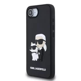   Karl Lagerfeld 3D Rubber Karl and Choupette tok Apple iPhone 16e / 17e készülékhez – Fekete