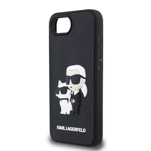 Karl Lagerfeld 3D Rubber Karl and Choupette tok Apple iPhone 16e / 17e készülékhez – Fekete