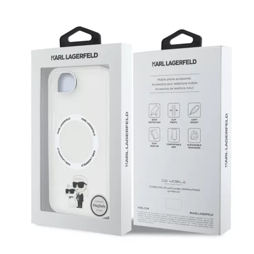 Karl Lagerfeld IML Karl and Choupette MagSafe tok Apple iPhone 16e / 17e készülékhez – Átlátszó