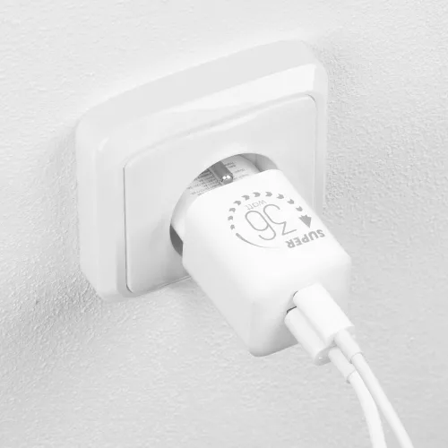 OBAL:ME GaN Fali Töltő USB-A + USB-C 36W - fehér