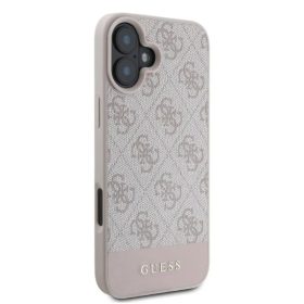 Guess PU 4G Stripe tok, iPhone 16 - rózsaszín
