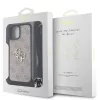 Guess PU 4G Metal Logo Crossbody Popruh tok, iPhone 15 Pro - rózsaszín