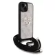 Guess PU 4G Metal Logo Crossbody Popruh tok, iPhone 15 Pro Max - rózsaszín