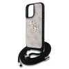 Guess PU 4G Metal Logo Crossbody Popruh tok, iPhone 16 - rózsaszín