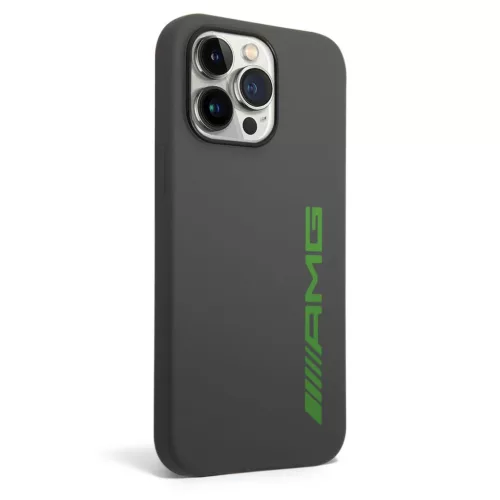AMG Liquid Silicone Green Logo iPhone 14 Pro tok – Szürke