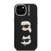 Karl Lagerfeld Grained PU K&CH Heads tok, iPhone 16 Pro - fekete
