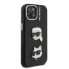 Karl Lagerfeld Grained PU K&CH Heads tok, iPhone 16 Pro - fekete