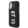 Karl Lagerfeld Grained PU K&CH Heads tok, iPhone 16 - fekete