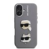 Karl Lagerfeld Grained PU K&CH Heads tok, iPhone 16 - szürke