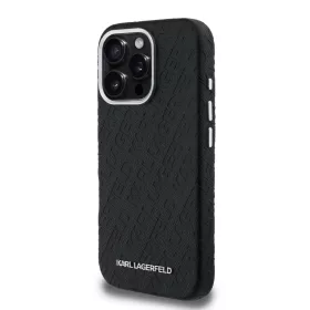   Karl Lagerfeld Grained PU Repeated Logo MagSafe iPhone 16 Pro Max tok – fekete