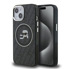   Karl Lagerfeld IML K&CH Heads Repeated Logo MagSafe tok, iPhone 16 Pro - fekete