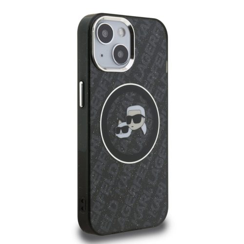 Karl Lagerfeld IML K&CH Heads Repeated Logo MagSafe tok, iPhone 16 Pro - fekete