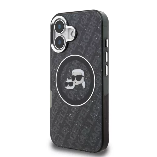 Karl Lagerfeld IML K&CH Heads Repeated Logo MagSafe tok, iPhone 16 - fekete -
