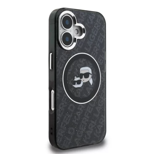 Karl Lagerfeld IML K&CH Heads Repeated Logo MagSafe tok, iPhone 16 - fekete -