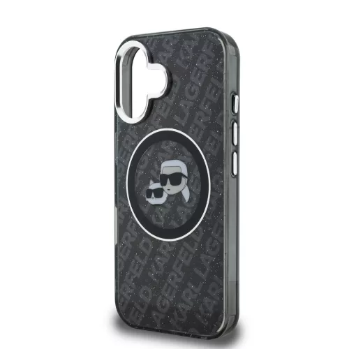 Karl Lagerfeld IML K&CH Heads Repeated Logo MagSafe tok, iPhone 16 - fekete -