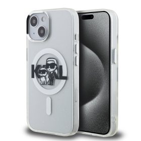   Karl Lagerfeld IML Glitter Karl and Choupette Sketch MagSafe tok, iPhone 16 Pro Transparent