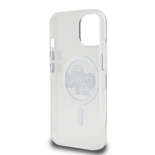 Karl Lagerfeld IML Glitter Karl and Choupette Sketch MagSafe tok, iPhone 16 Pro Transparent