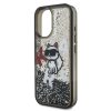Karl Lagerfeld Liquid Glitter Scattered Choupette iPhone 16 tok – fekete