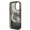 Karl Lagerfeld Liquid Glitter Scattered Choupette iPhone 16 tok – fekete
