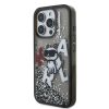 Karl Lagerfeld Liquid Glitter Scattered Choupette iPhone 16 Pro tok – fekete