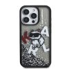 Karl Lagerfeld Liquid Glitter Scattered Choupette iPhone 16 Pro tok – fekete