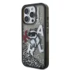 Karl Lagerfeld Liquid Glitter Scattered Choupette iPhone 16 Pro Max tok – fekete