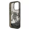 Karl Lagerfeld Liquid Glitter Scattered Choupette iPhone 16 Pro Max tok – fekete