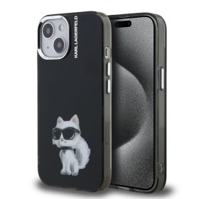   Karl Lagerfeld IML Aquarelle Choupette tok, iPhone 16 Pro - fekete