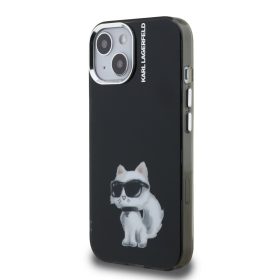   Karl Lagerfeld IML Aquarelle Choupette tok, iPhone 16 Pro - fekete