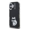 Karl Lagerfeld IML Aquarelle Choupette tok, iPhone 16 - fekete