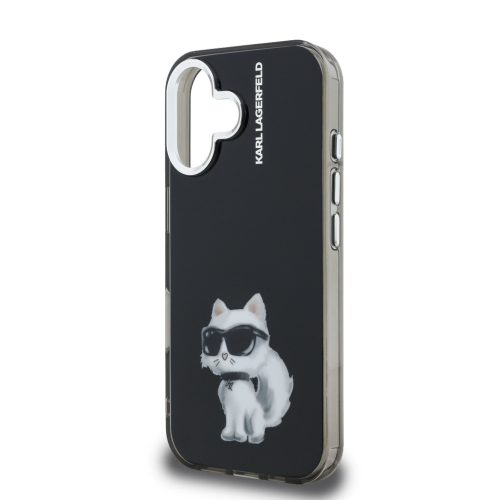 Karl Lagerfeld IML Aquarelle Choupette tok, iPhone 16 - fekete