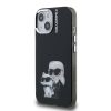 Karl Lagerfeld IML Aquarelle Karl and Choupette tok, iPhone 16 Pro - fekete