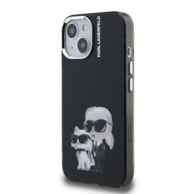   Karl Lagerfeld IML Aquarelle Karl and Choupette tok, iPhone 16 Pro - fekete