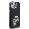 Karl Lagerfeld IML Aquarelle Karl and Choupette tok, iPhone 16 Pro - fekete