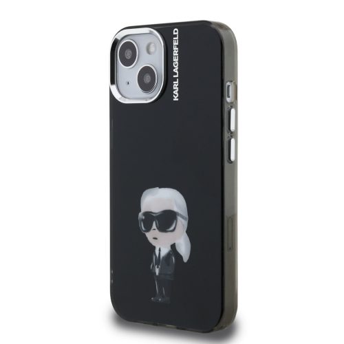 Karl Lagerfeld IML Aquarelle Karl tok, iPhone 16 Pro - fekete