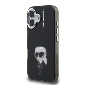 Karl Lagerfeld IML Aquarelle Karl tok, iPhone 16 - fekete
