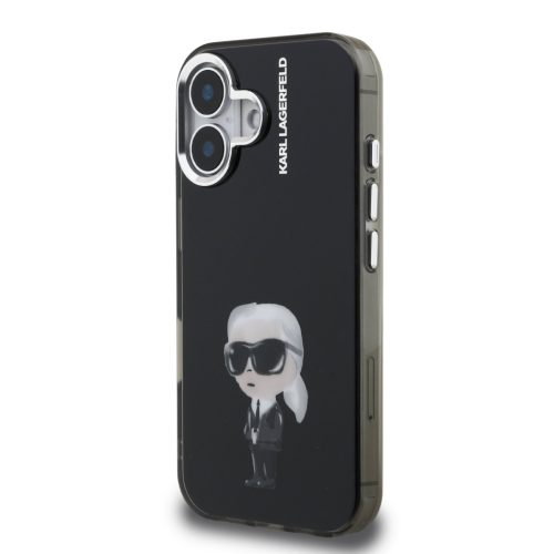 Karl Lagerfeld IML Aquarelle Karl tok, iPhone 16 - fekete