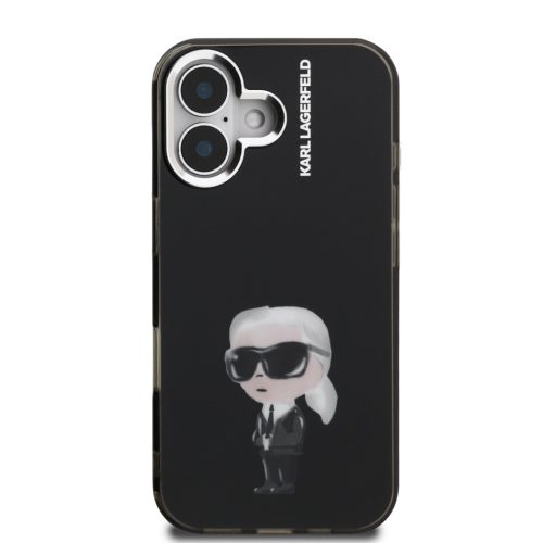 Karl Lagerfeld IML Aquarelle Karl tok, iPhone 16 - fekete