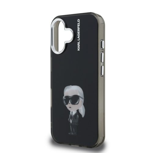 Karl Lagerfeld IML Aquarelle Karl tok, iPhone 16 - fekete