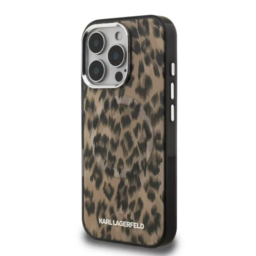 Karl Lagerfeld IML Leopard MagSafe tok, iPhone 16 Pro - barna
