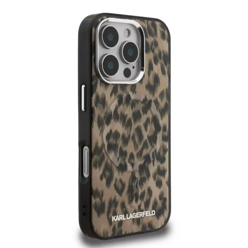 Karl Lagerfeld IML Leopard MagSafe tok, iPhone 16 Pro - barna
