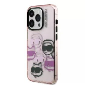   Karl Lagerfeld IML Multi K&CH Heads tok, iPhone 15 Pro Max - rózsaszín