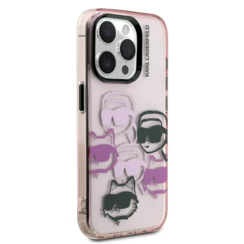 Karl Lagerfeld IML Multi K&CH Heads tok, iPhone 15 Pro Max - rózsaszín