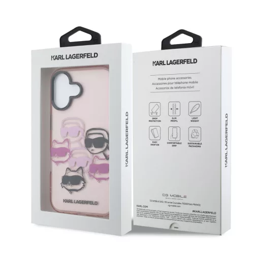 Karl Lagerfeld IML Multi K&CH Heads tok, iPhone 17 - rózsaszín