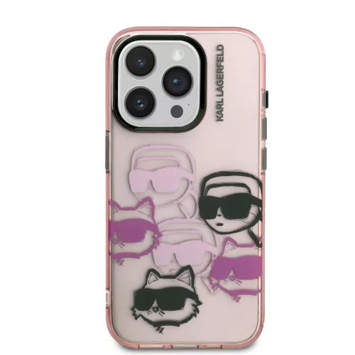 Karl Lagerfeld IML Multi K&CH Heads tok, iPhone 16 Pro - rózsaszín